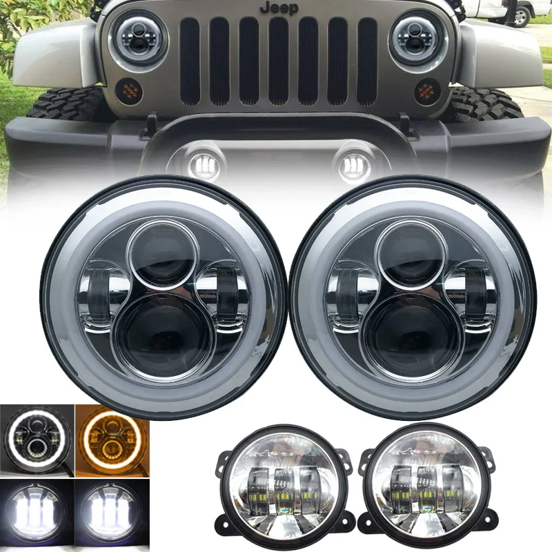 40w sliver combo1 Черный 2 шт. 90 Вт H4 7 дюймов светодиодный головной светильник с парой 4 ''30 Вт передний бампер светодиодный противотуманный светильник противотуманная фара для AM General Hummer 1992~ 2001 - Цвет: 40w sliver combo1