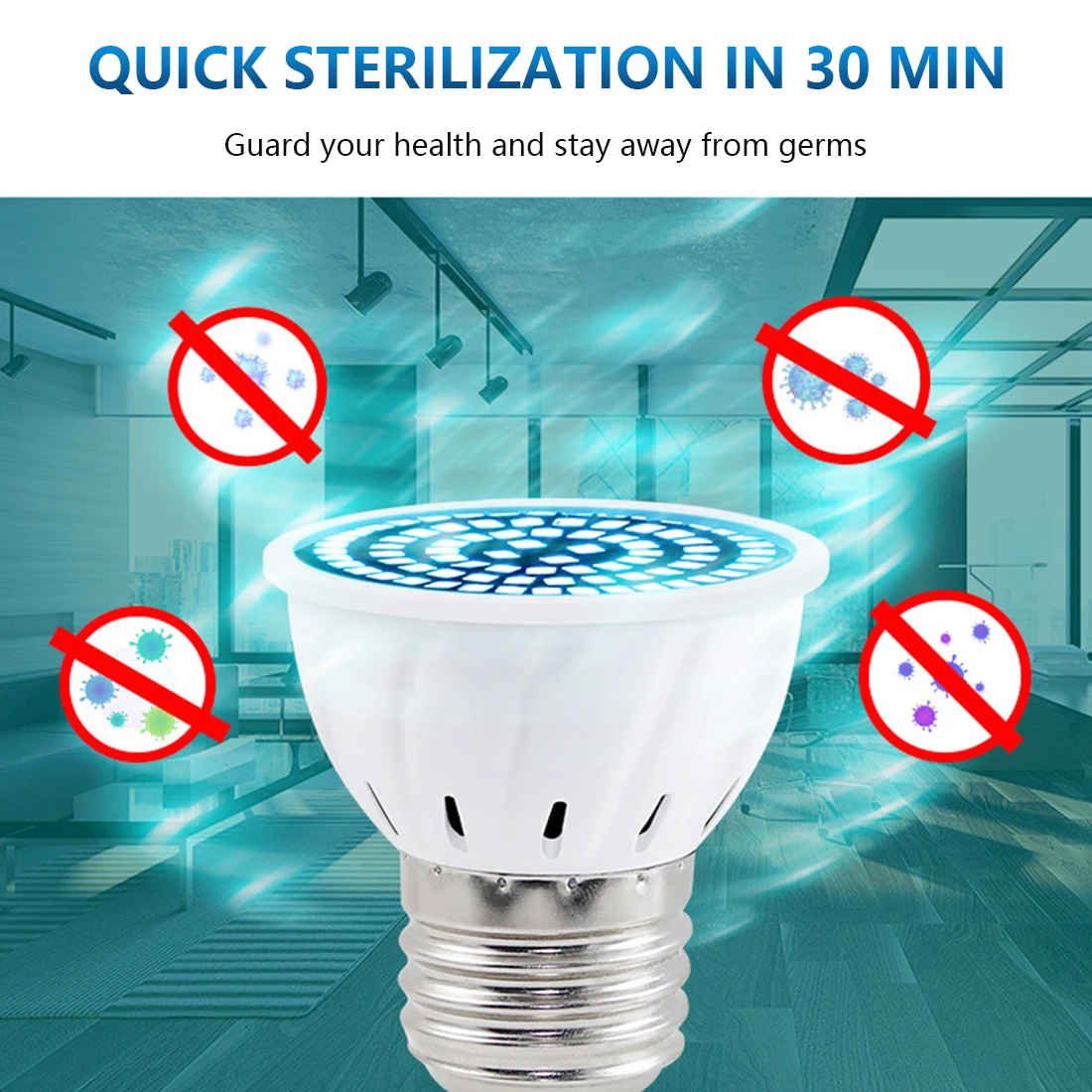 

E27 UV Desinfection Lamp E14 LED Sterilizer Lamp MR16 LED UVC Germicidal Bulb B22 GU10 Ultraviolet Light 48 60 80 Leds Amuchina