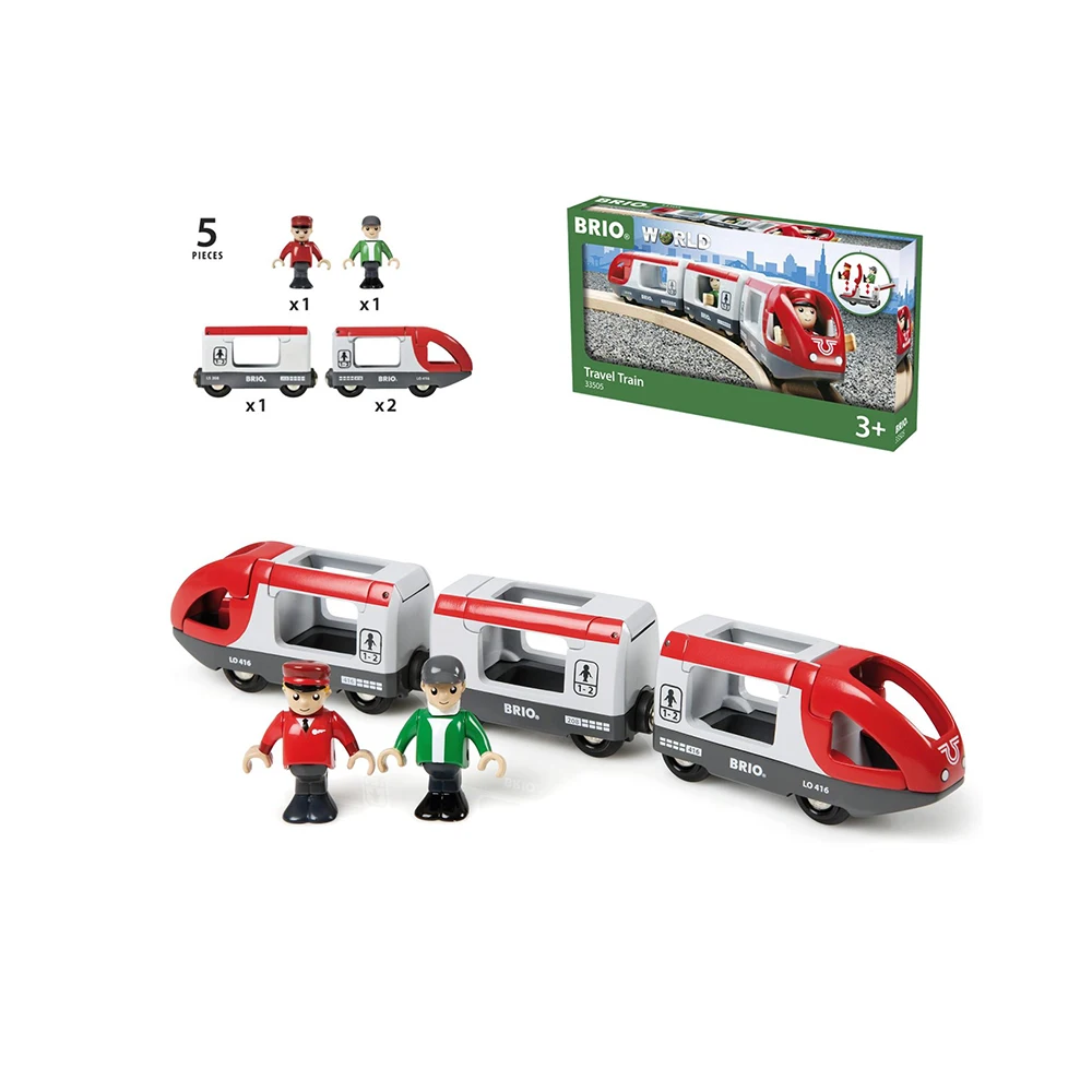 Игровой набор деревянный развивающий BRIO Пассажирский поезд-экспресс из 5