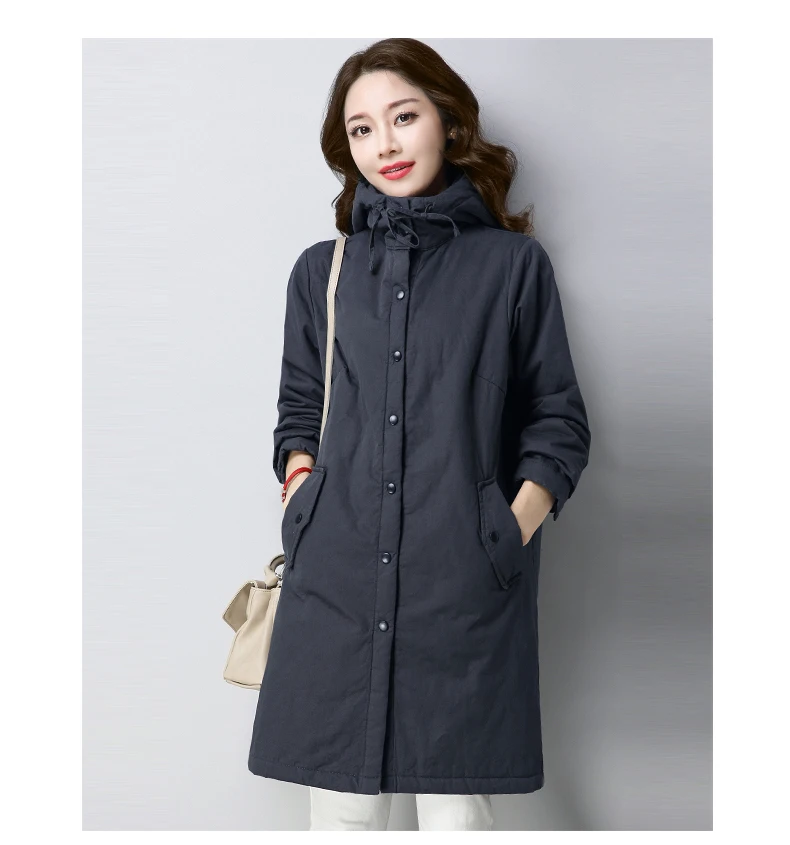 Классическое пальто Женская куртка с капюшоном хлопковая одежда пальто Зимняя теплая куртка большого размера корейский модная одежда хлопковые пальто
