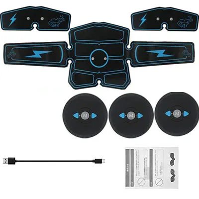 8Pads EMS Blue Электростимуляция мышц стимулятор брюшного пресса электроestimulador мышечный тренажер для бедер для похудения тела фитнес-массажный пояс для дома - Цвет: 8Pads EMS Blue