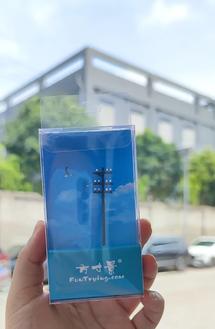 FunTrying 1:76/1:87/1:160 power line pole,OO/HO/N scale utility pole,miniature model,model railroad, architectural models 5