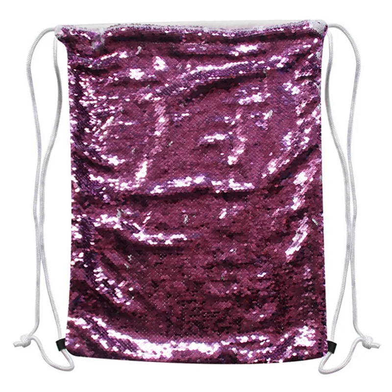 Русалка Блестки рюкзак сверкающая сумка двухсторонний мигающий шнурок рюкзак женская пляжная сумка Бег нагрудный ремень Drawstrin