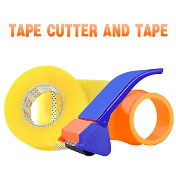 

Tape + Tape Cutter Combination Manual Packing Machine Tape Sealing Tape Transparent Large Capacity 4.5x18cm