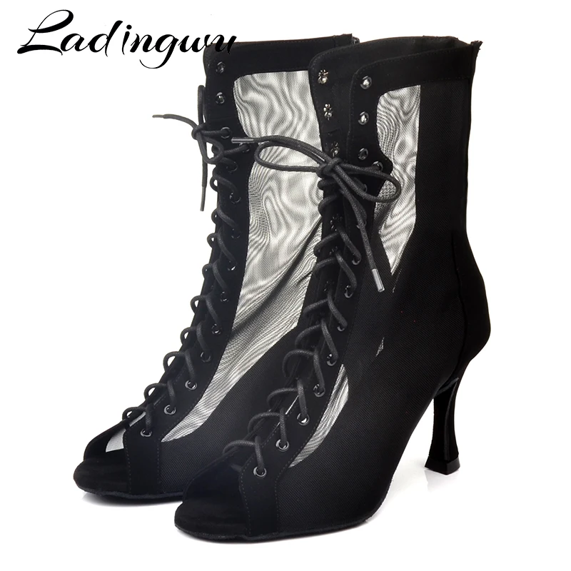 Goede Ladingwu Dansschoenen Zwart Stain Klassieke Stijl Vrouwen Latin Dans Schoenen Metalen hak 8.5cm Ballroom Dansschoenen Paty Salsa schoenen