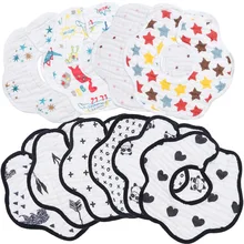 Новое поступление детские нагрудники новорожденных Круглый 360 градусов вращающийся слюнявчик нагрудник для кормления 8 Слои хлопковые нагрудники комплект детской одежды