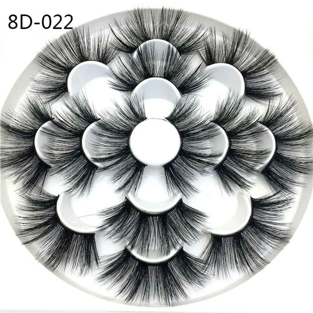8D-022 1/7 пар 8D норковые накладные ресницы толстые пушистые безжалостные 25 мм Удлиненные ресницы ручной работы норковые ресницы сценический Макияж ресницы - Цвет: 8D-022