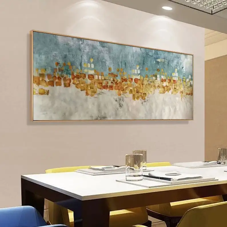 

Абстрактная картина маслом Гостиная wall art очень большой украшение на стену, живопись маслом картина маслом светло-голубой цвет масляной живописи холст