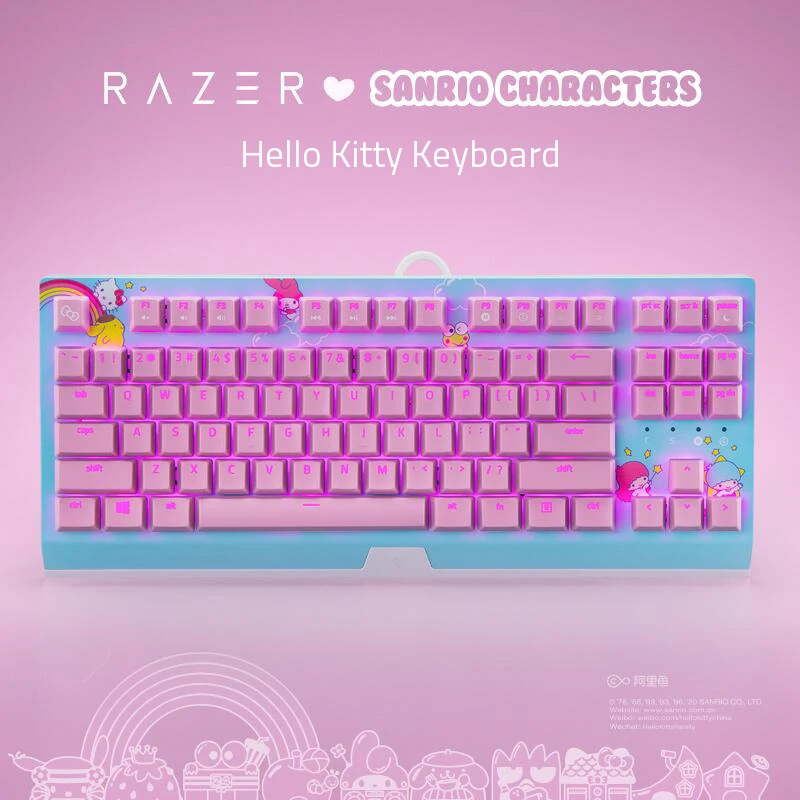 Electric Razerrazer Blackwidow Hello Kitty 87-key Mechanical Keyboard -  Backlit, No Wrist Rest