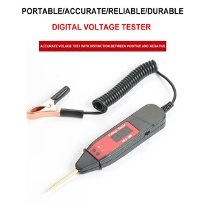 Image 4 - Spring Line Car Digital LCD Electric Voltage Test Pen Probe Detector Tester With LED Light DC 3 36V for Auto Car Testing Tool