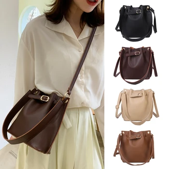 

Women Bag Women PU Leather Shoulder Bags Brand Designer Ladies Crossbody messenger Bags Travel Casual Crossbody Bucket