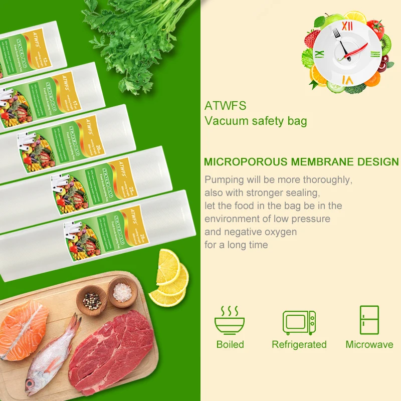 ATWFS Вакуумные Упаковочные пакеты кухонные вакуумные мешки для хранения