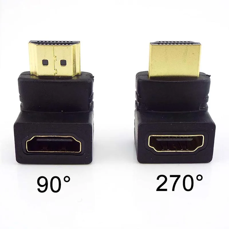 5 шт. мужского и женского пола совместимому с HDMI адаптер 90 градусов 270 угол