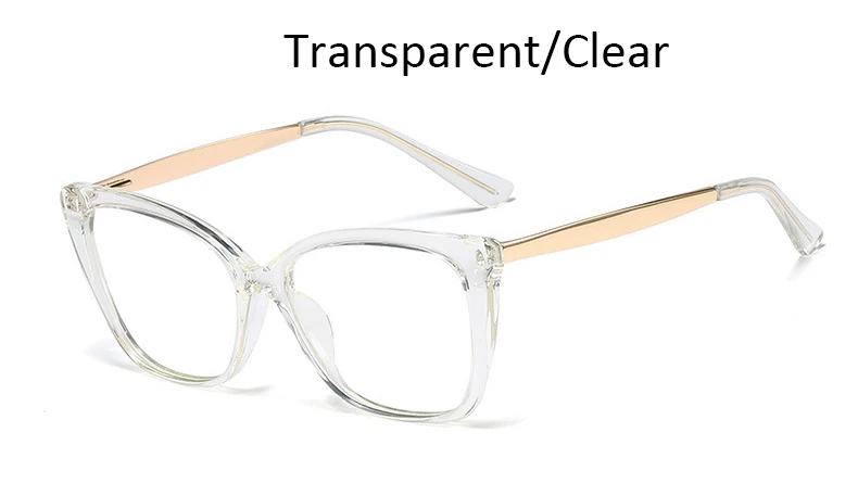 Сексуальная Женская оправа для очков, модная металлическая оправа, брендовая дизайнерская оправа для очков, женские титановые прозрачные линзы, оправа для очков - Цвет оправы: Transparent Clear