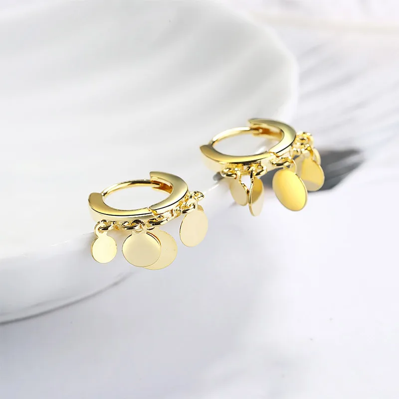 

Gold Color Round Tassel Earrings For Women Piercing Simple Small Circle Earrings Huggies Ear Hoops Silver 925 Jewelry Gifts