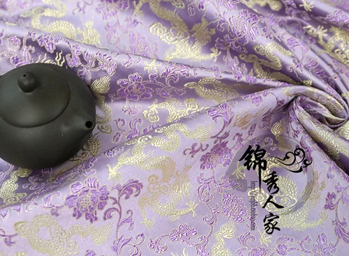 Черное китайское платье дракона дамасский костюм искусственный шелк окантовка отделка Diy из жаккардовой парчи монгольский халат обивочная ткань DIY Материал 75 см* 50 см - Цвет: Z6