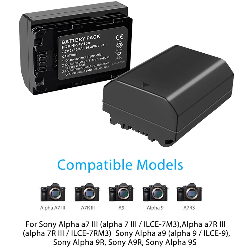 2 шт. 2280 мАч battery Npfz100 Np Fz100 батарея+ ЖК двойной Usb зарядное устройство для sony np-fz100, Bc-Qz1, sony A9, A7R Iii, A7 Iii, ilce-9