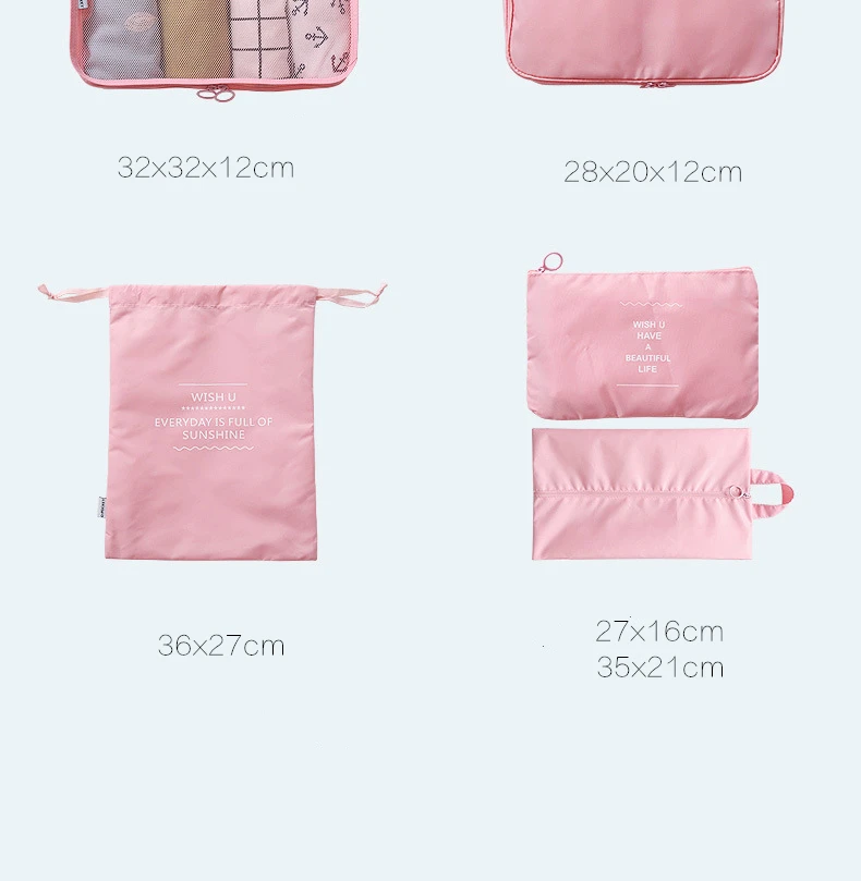 2019 Новый куб для упаковки дорожная сумка система Прочный 6 шт. набор большой емкости сумки унисекс Сортировка одежды организовать оптом