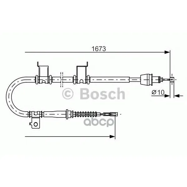 Трос Стояночного Тормоза Левый Kia Ceed/Pro Cee`D 1.4/1.6/2.0 07- 1673мм Bosch арт. 1987482361
