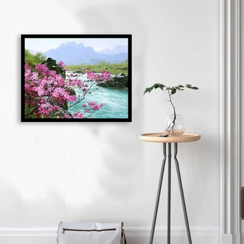 

NEW-Romantic River Landscape DIY Painting By Numbers Kits Acrylic Paint on Canvas Handpainted Home Wall Decor Art Picture