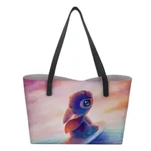 Пользовательские мультфильм аниме Лило стежка печати женская сумка для покупок с маленьким кошельком пляжные сумки путешествия Фанни дамы роскошный Пикник большие сумки