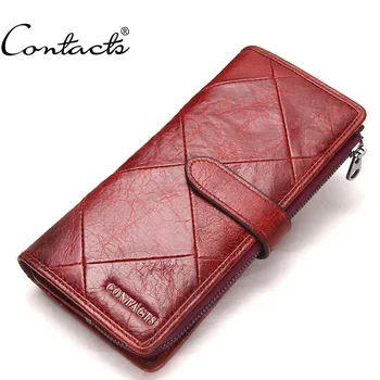 

NEW brand Genuine Cowhide Leather women's wallet Phone Purse Wallet Female Card Holder Lady Long Clutch Hasp Female Coin Purse