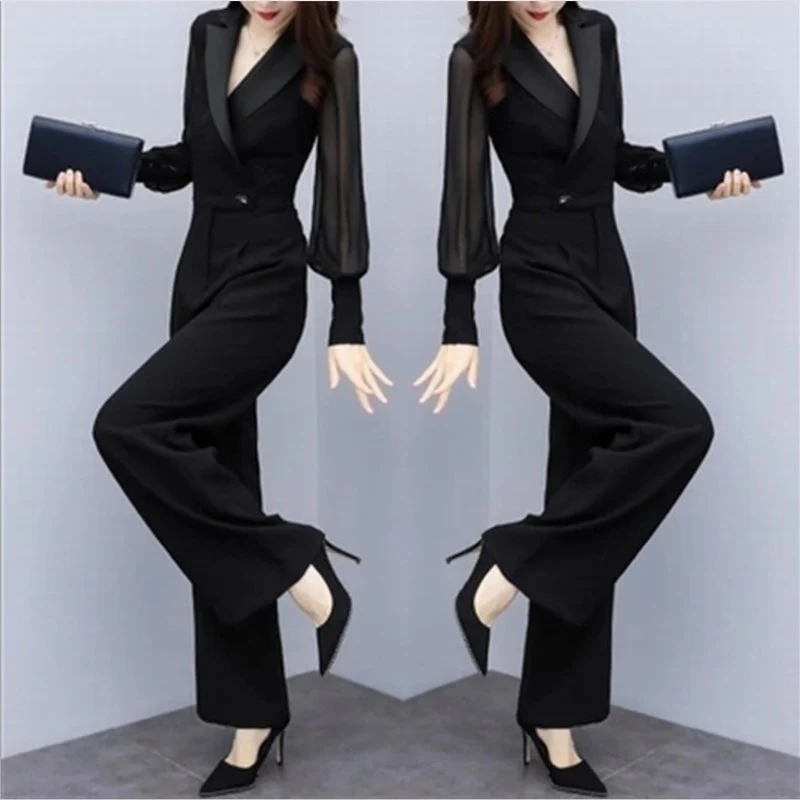 

Goddess Plus Size 4xl Rompers Womens Jumpsuit Macacao Feminino Black Chiffon Combinaison Femme Elegant Trendy Overalls For Women