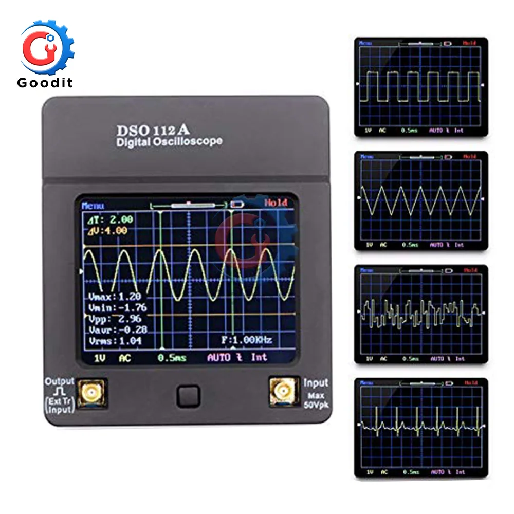 Портативный DSO 112A TFT Мини цифровой осциллограф сенсорный экран портативный USB осциллограф интерфейс 2 МГц 5Msps