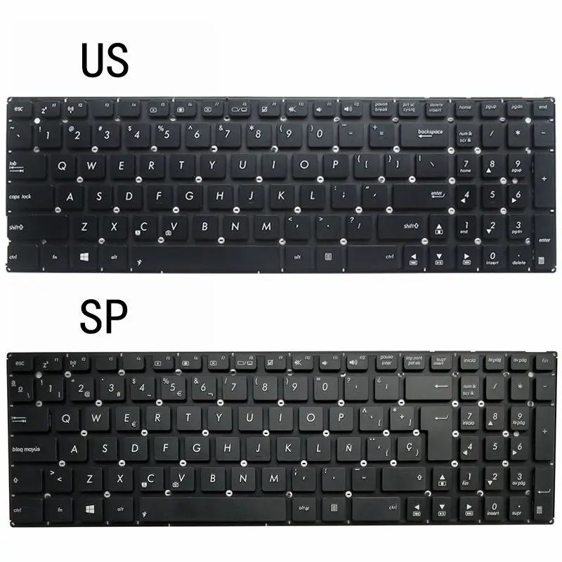 NEW US/SP LAPTOP KEYBOARD FOR ASUS K555LN K555LP K555Z K555ZA K555ZE | Компьютеры и офис