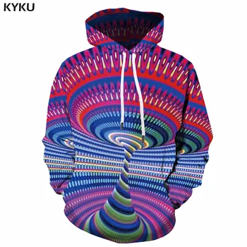 

KYKU 3d Hoodies Psychedelic Sweatshirts men Dizziness Hoodie Print Colorful Hoody Anime Geometric Hooded Casual Harajuku 3d Prin