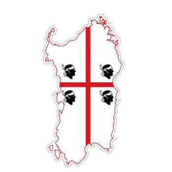 

Hot Personality PVC 14cm X 7cm Sardinia Italy Flag Motorcycle Decal Map Car Sticker Waterproof Decoration