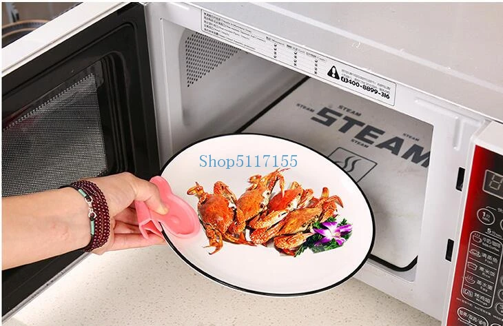 1x Kitchen-Dish Silicone Microwave Oven Heat Insulated Finger Glove Mitt CooRSDE