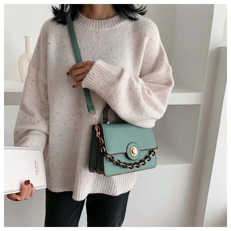 PU Leather Small Lock Flap Messenger Bags 2019 Luxury Vintage Handbags Retro Women Bags with Long Strap Black Satchel Tote Purse (13)