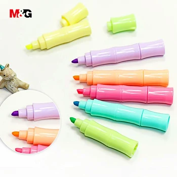 

M&G 6Pcs kawaii mini highlighter pen for school supplies cute brand colored invisible marker pens office stationery gift for kid