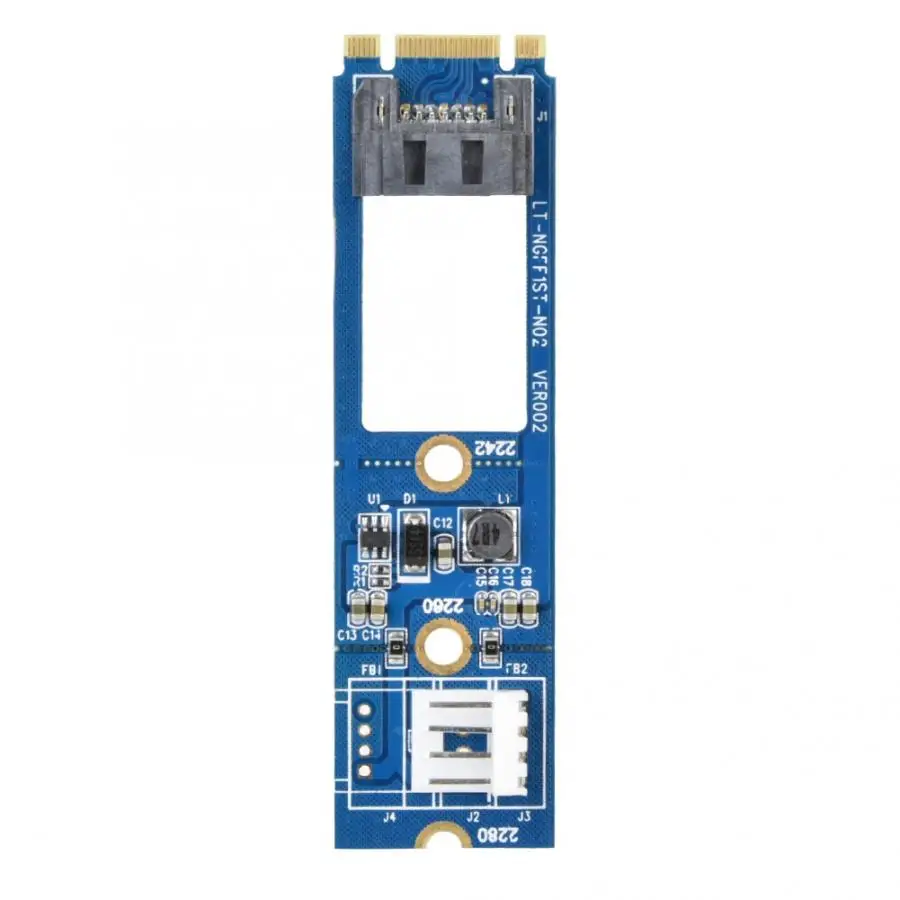 M2 к SATA M.2 NGFF SATA к 7Pin SATA горизонтальная конвертерная плата адаптера+ 4Pin кабель питания NGFF SATA3.0 конвертер карта