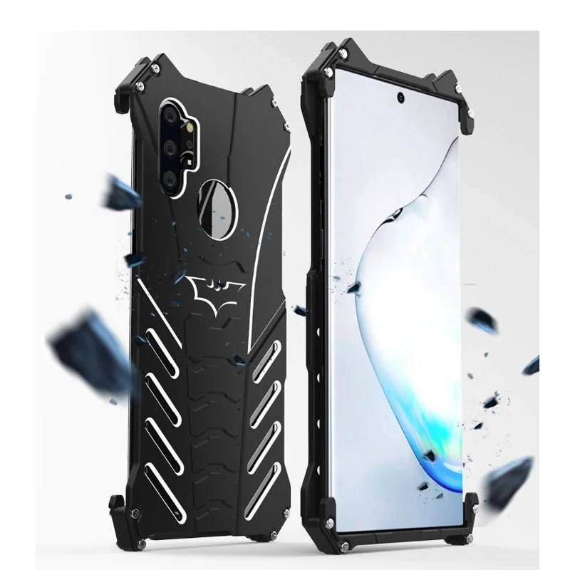 

Batman Metal Case For Samsung Galaxy Note 10 Note10+ Plus Hard Cover Shockproof Aluminum Heat Dissipation+Straps+Stand