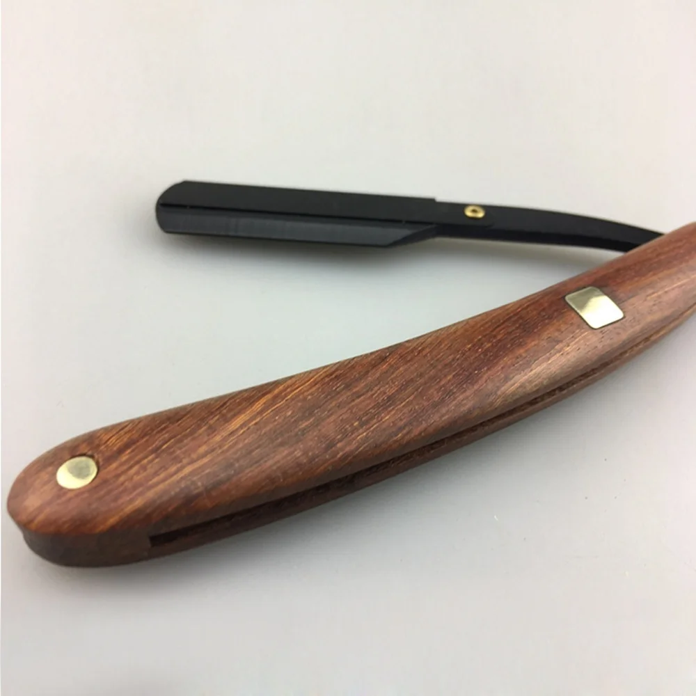 Wooden Handle Chic Straight Barber Edge Steel Razors Shaving Folding Men Vintage Metal Hair Shaper Ra | Красота и здоровье