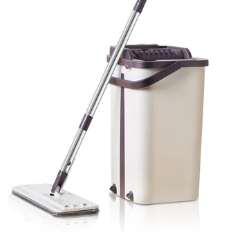 

SDARISB Magic Cleaning Mops Free Hand Spin Mop with Bucket Fiber Cloth Floors Squeeze Spray Flat Mop Home Kitchen Floor Cleaner