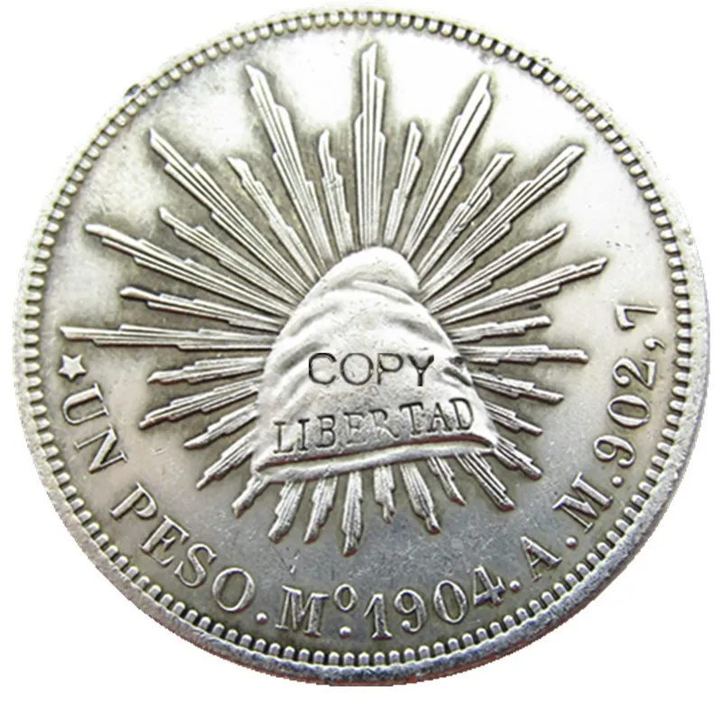 

Mexico 1 Peso 1904 Silver Plated Coin Copy