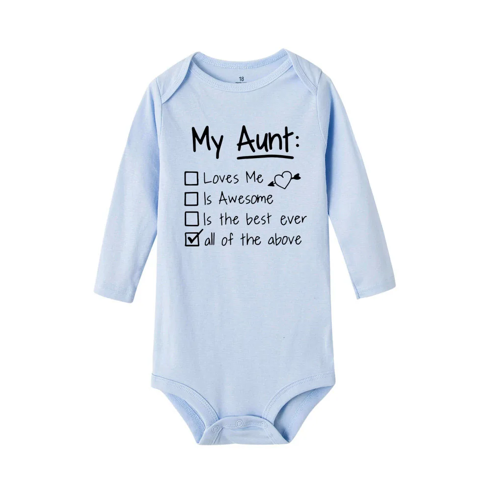 R302-LRPLB- Newborn Funny Cotton Bodysuit My Aunt Loves Me and Awesome Infant Baby Hipster Long Sleeve Toddler Jumpsuit Cute Jumpsuit - Цвет: R302-LRPLB-