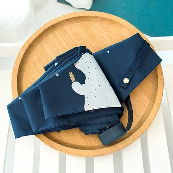 

5 Fold Korean Ultra Light Uv Protective Folding Umbrella Lovely Black Coating Women Sun Umbrella Outdoor Portable Umbrella