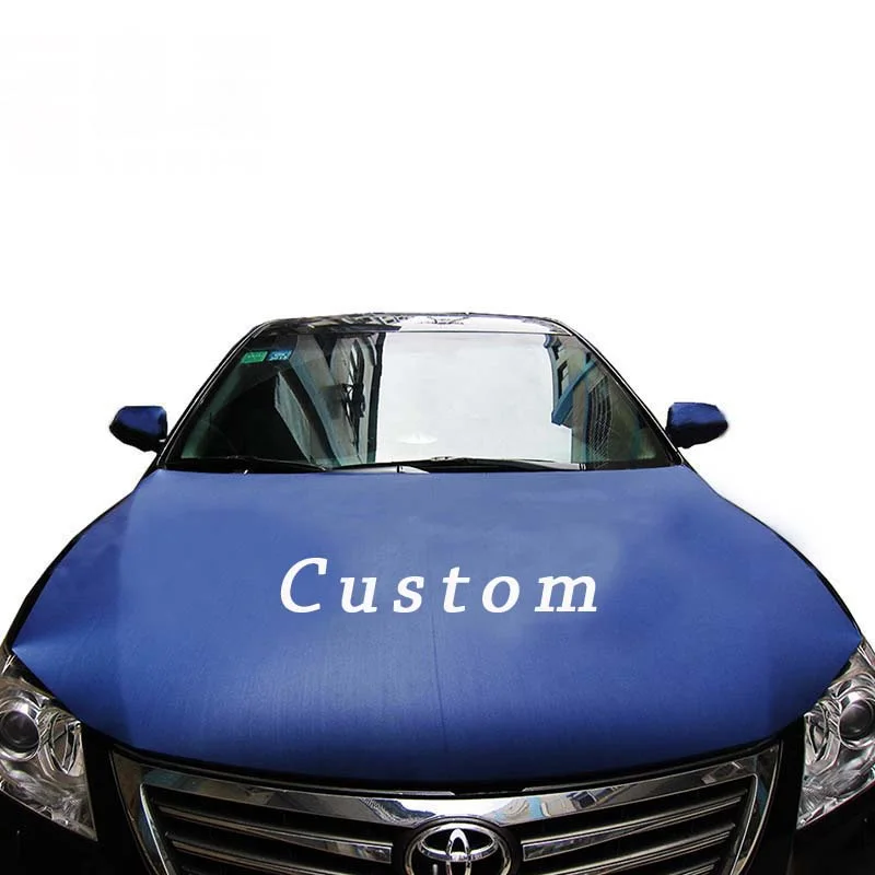 

Free sample customize LOGO knitted polyester car engine hood flag