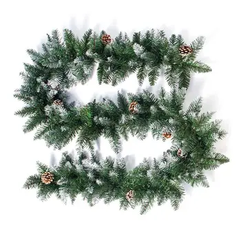 

Christmas Rattan Garland Pine Cones Hanging Fireplace Cane Xmas Tree Home Decor