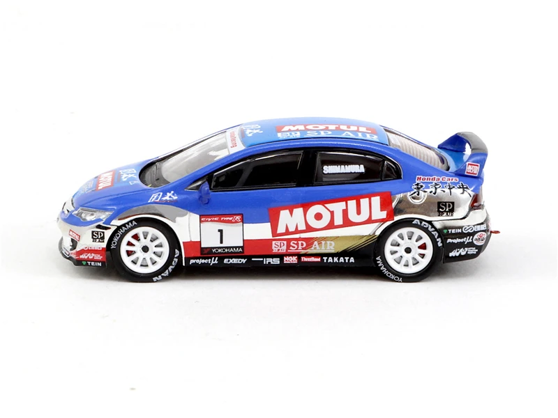 Гудронированное шоссе работает 1: 64 Honda Civic Тип R FD2 чашка один сделайте соревнования 2008 литья под давлением модель автомобиля