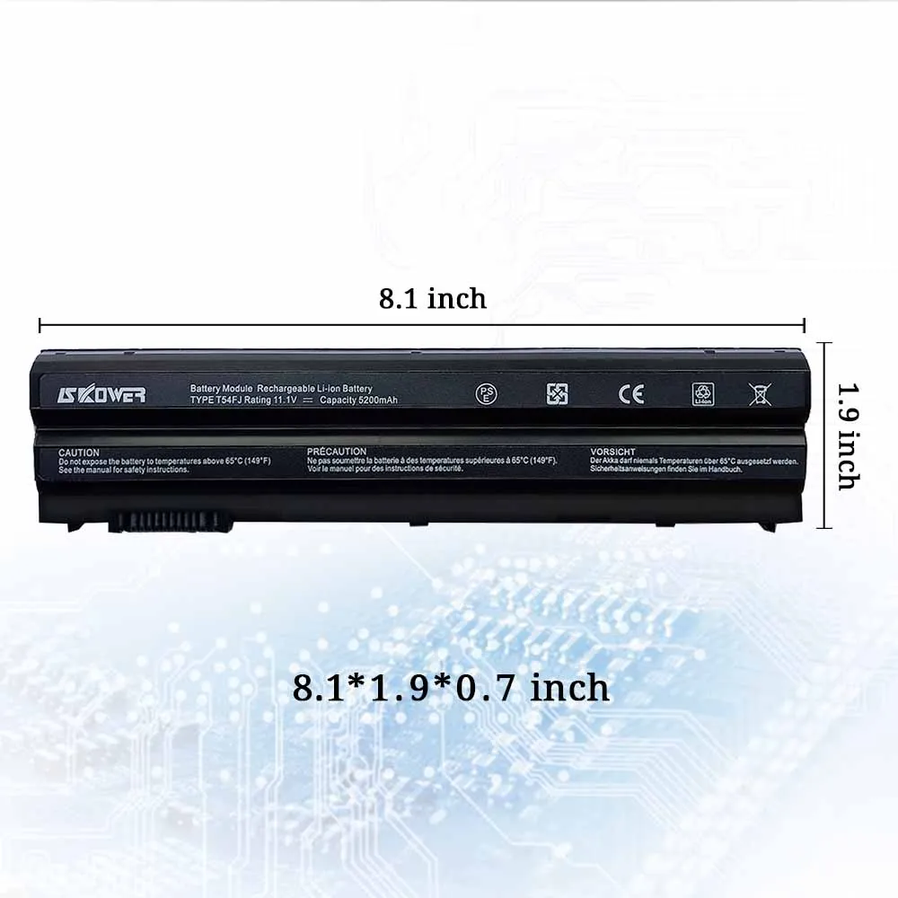 SKOWER 5200 мА/ч, T54FJ Батарея для Dell Latitude E6420 E6430 E6520 Inspiron 5520 5720 7520 7720 серии M5Y0X 8858X ноутбук Батарея