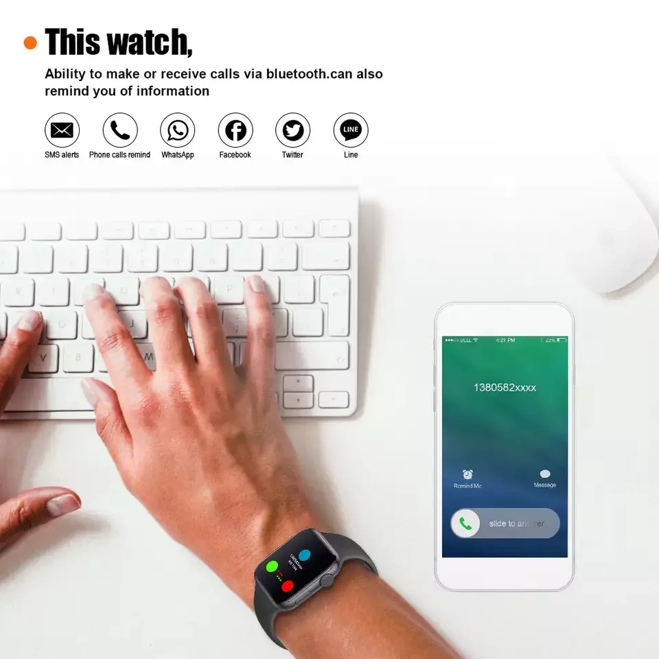 Smart Watch Bluetooth Phone Call 44MM Universal Strap Fitness IP67 Waterproof Heart Rate 1.54 Smartwatch For Men Women PK iwo 12 Smart Watch Bluetooth Phone Call 44MM Universal Strap Fitness IP67 Waterproof Heart Rate 1.54 Smartwatch For Men Women PK iwo 12