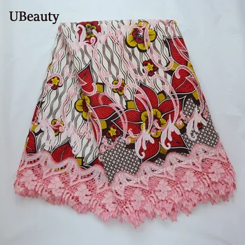 

Pink Ankara Wax African Real Wax Print 100% Cotton 6 Yards Tissu Nigerian Holland Wax Ankara Lace Wax for Dress Materials