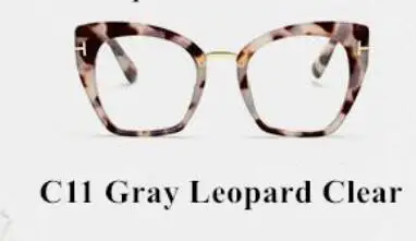 c11grayleopardclear Женские квадратные солнцезащитные очки больших размеров, Женские винтажные солнцезащитные очки, новинка, кошачий глаз, солнцезащитные очки для женщин, мужчин, женщин, UV400 - Цвет линз: c11grayleopardclear
