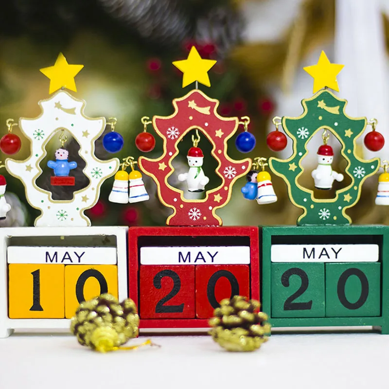 

2019 Xmas Creative Wooden DIY Christmas Tree Calendar Christmas Advent Countdown Ornaments New Year Gift for Home Decorations