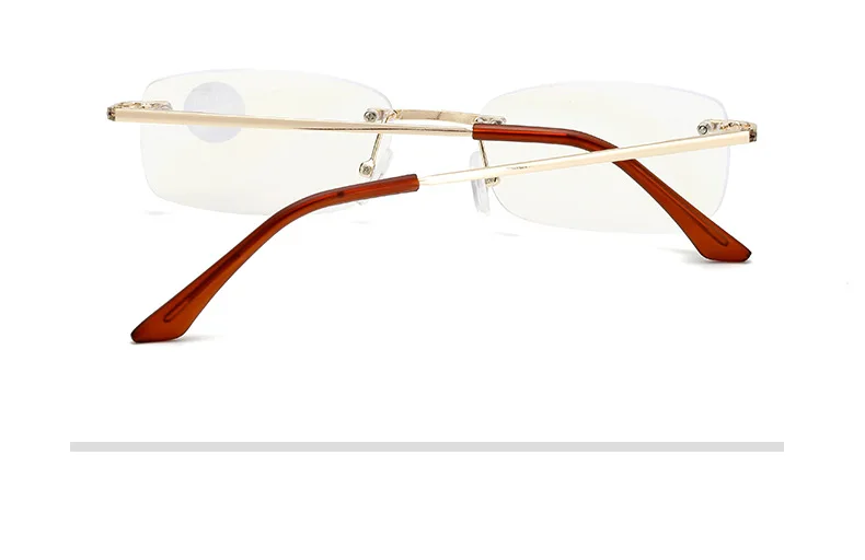 VCKA очки для чтения без оправы, титановый сплав, для мужчин и женщин, квадратный анти-синий светильник, дальнозоркие ретро очки без оправы+ 1,0 до+ 4,0